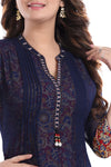 Beautilicious Navy Blue Fine Georgette Party Wear Layered Short Tunic SC1040R-2