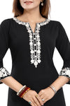 Enticing Black Embroidered Women Short Tunic Design BD428-1