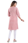 Pink Cotton Tunic With Embroidery Work NK64-3