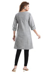 Gray South Cotton Tunic With Embroidery NK65-3